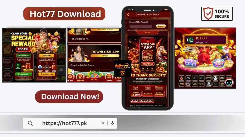 HOT77 Game APK download screen