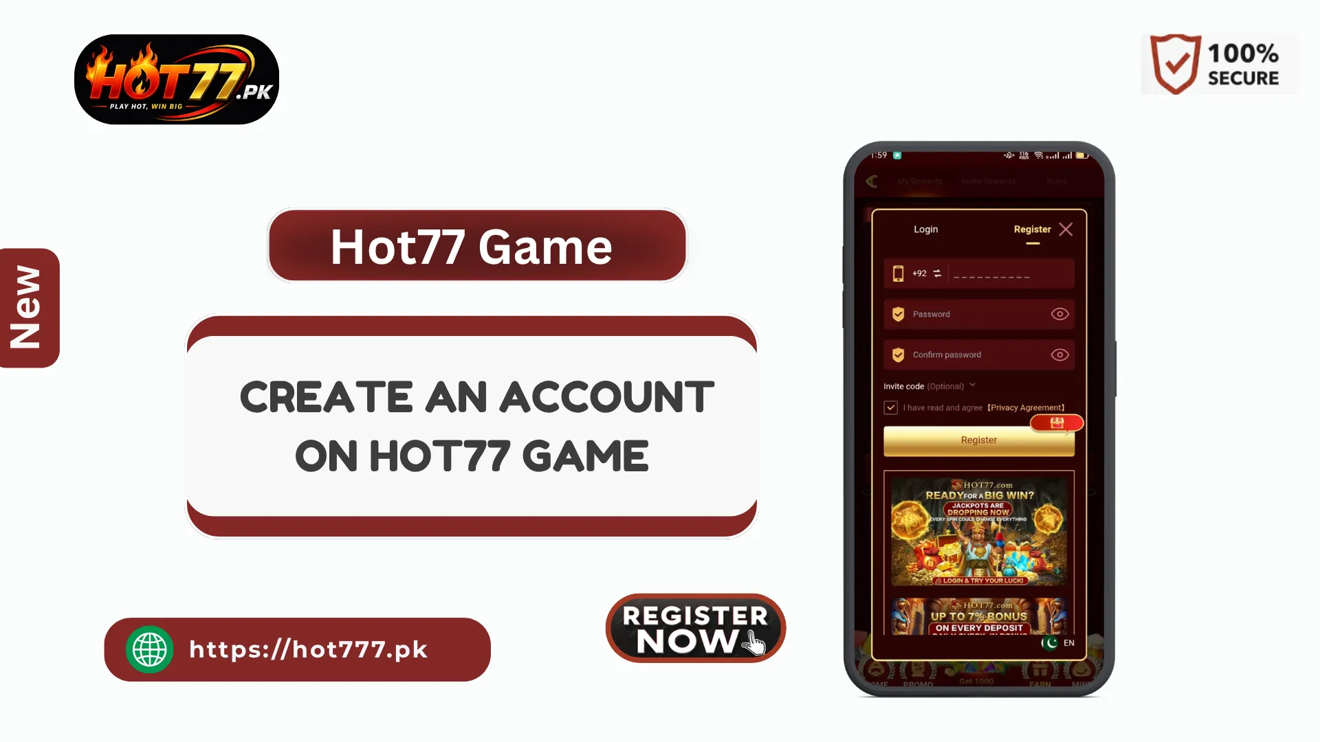 HOT77 Game registration page